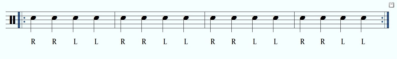 Schlagzeug Übungen mit Notation - Double Stroke