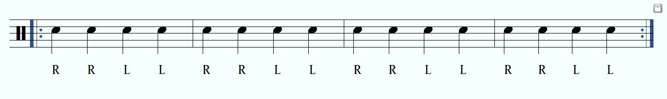 Schlagzeug Übungen mit Notation - Double Stroke