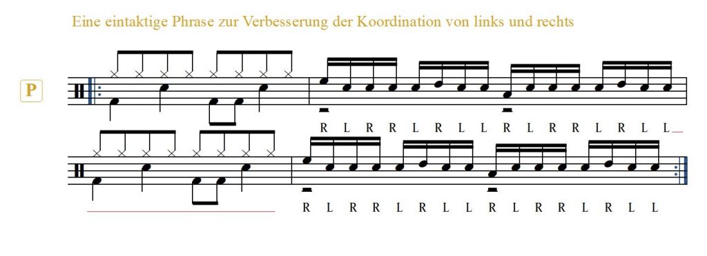 Eintaktiger Paradiddle Fill In