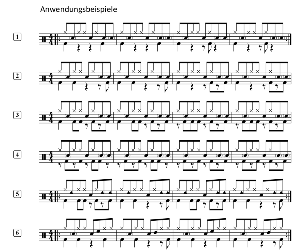 Paradiddle Anwendungsbeispiele