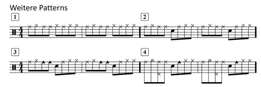 Weitere Paradiddle Patterns